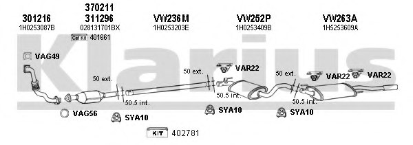 KLARIUS 930274U Exhaust System